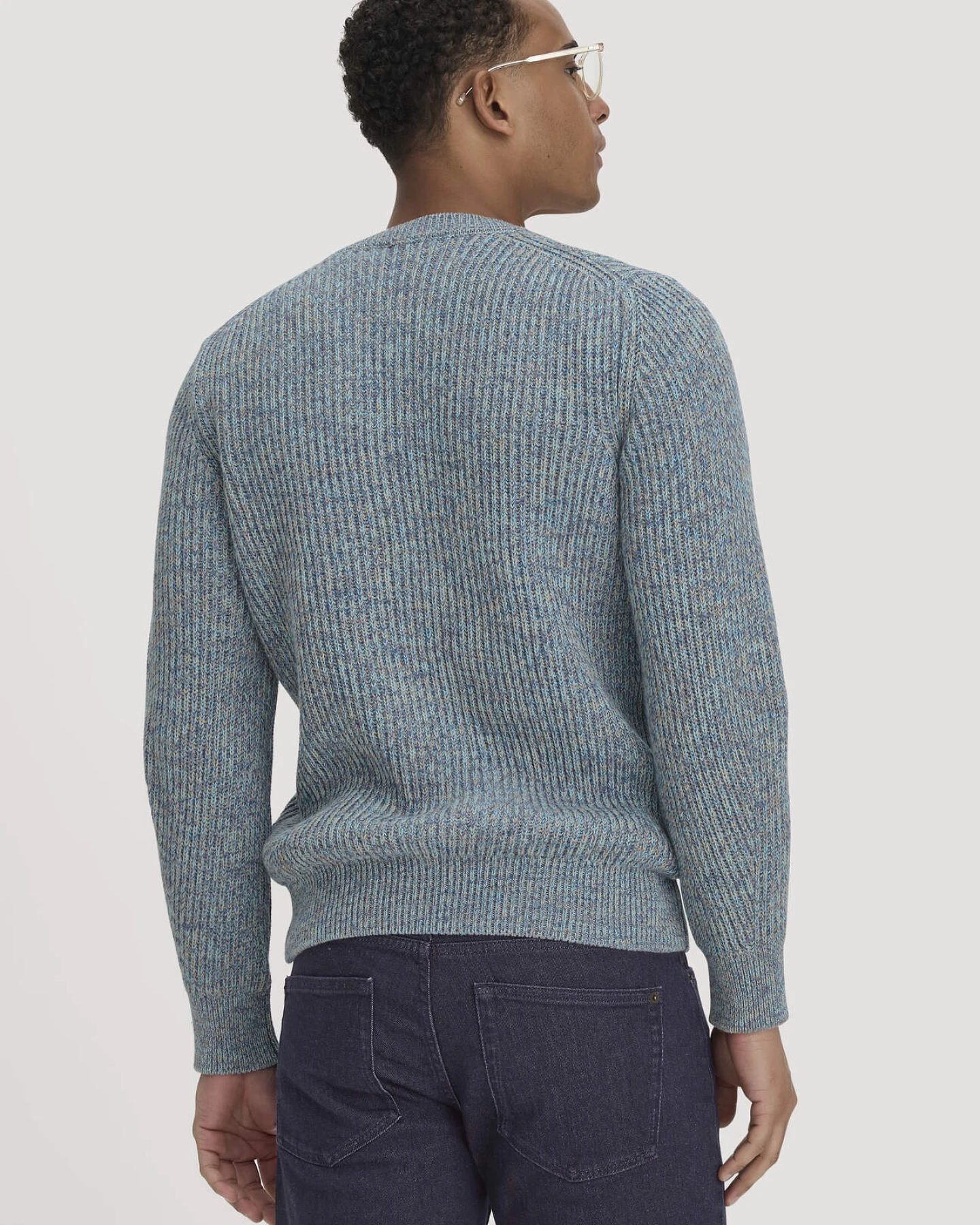 hessnatur Herren Strickpullover Regular aus Bio-Baumwolle - blau - Größe XL – Ansicht 3