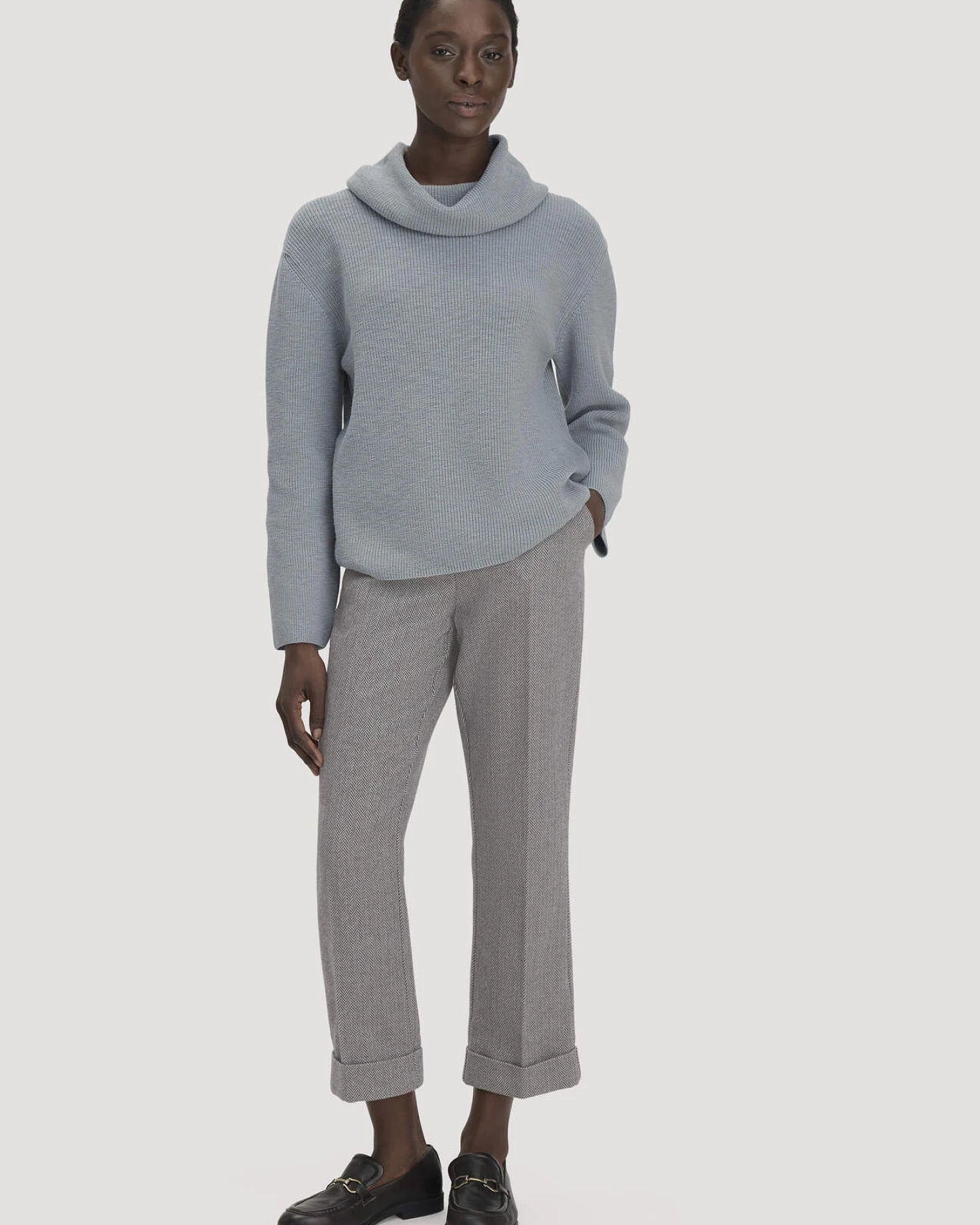 hessnatur Damen Strickpullover Relaxed aus Bio-Baumwolle - blau - Größe L – Ansicht 2
