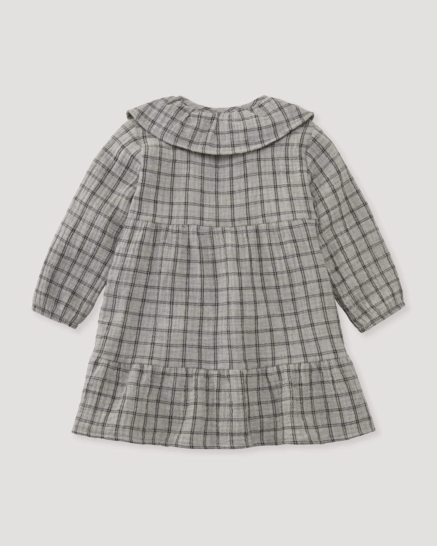 hessnatur Baby Musselin Kleid aus Bio-Baumwolle - grau - Größe 86/92 – Ansicht 2
