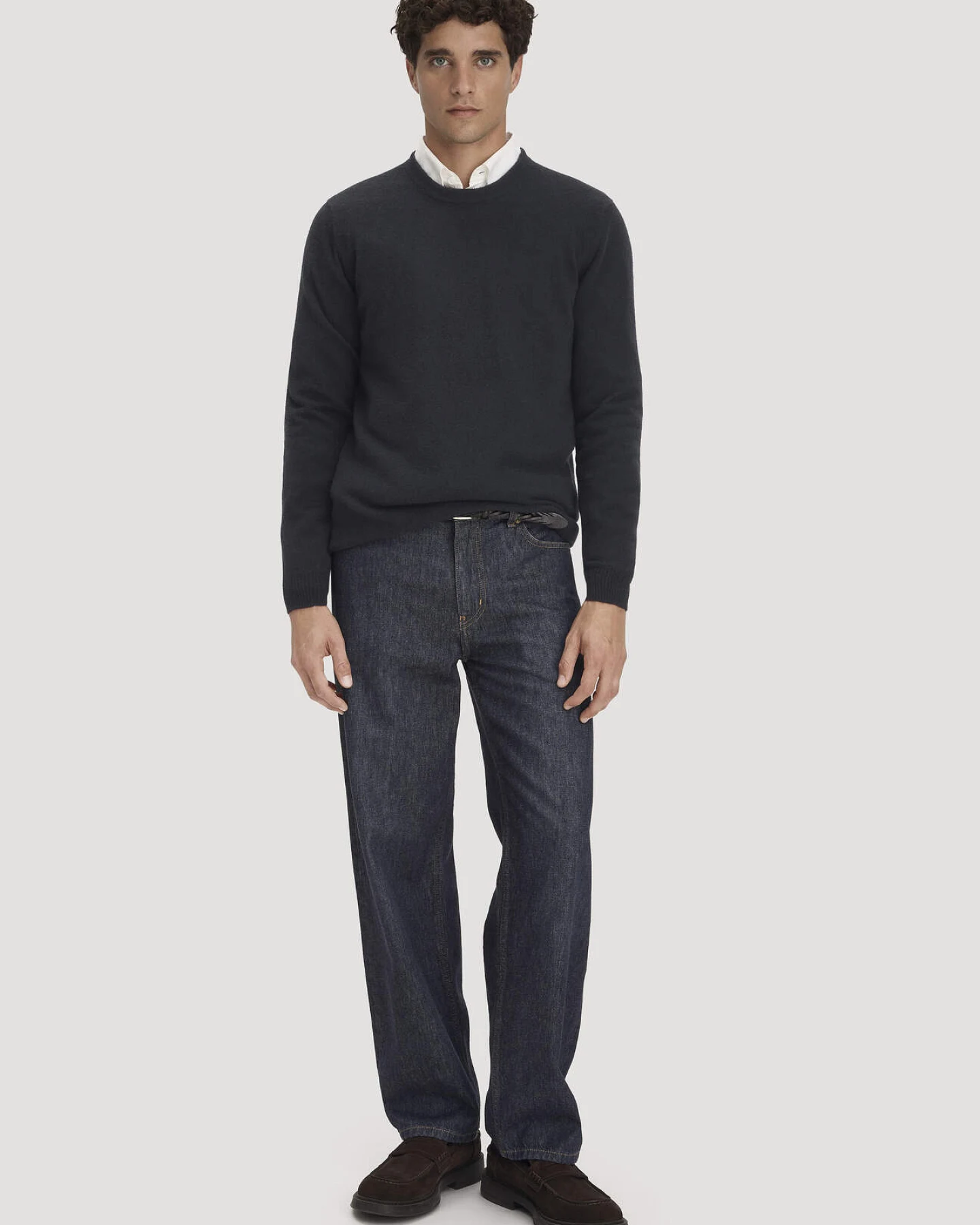 hessnatur Herren Strickpullover Regular BETTER RECYCLING mit recyceltem Cashmere - schwarz - Größe XXL – Ansicht 2
