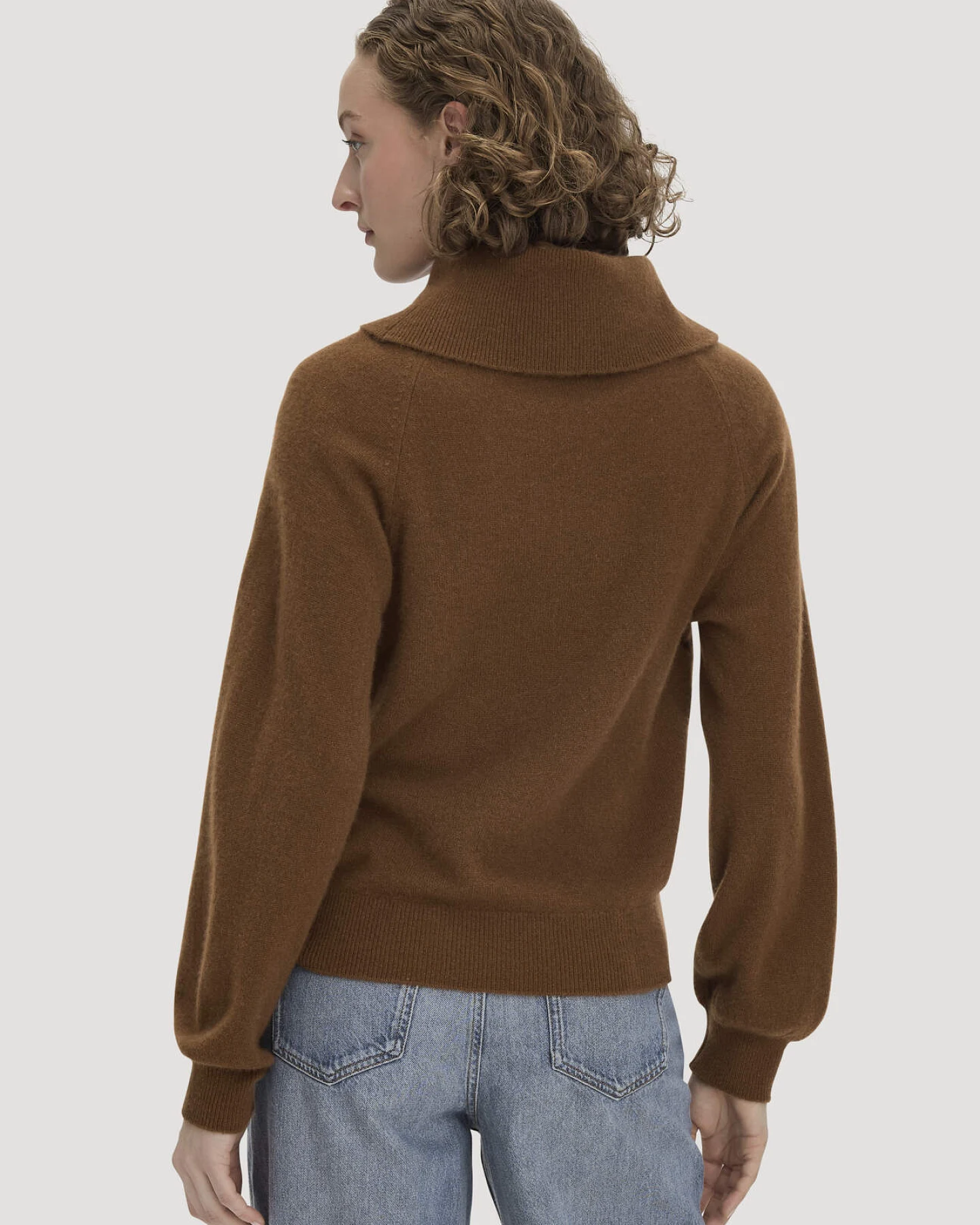 hessnatur Damen Strick-Pullover Relaxed BETTER RECYCLING aus Kaschmir - braun - Größe M – Ansicht 3