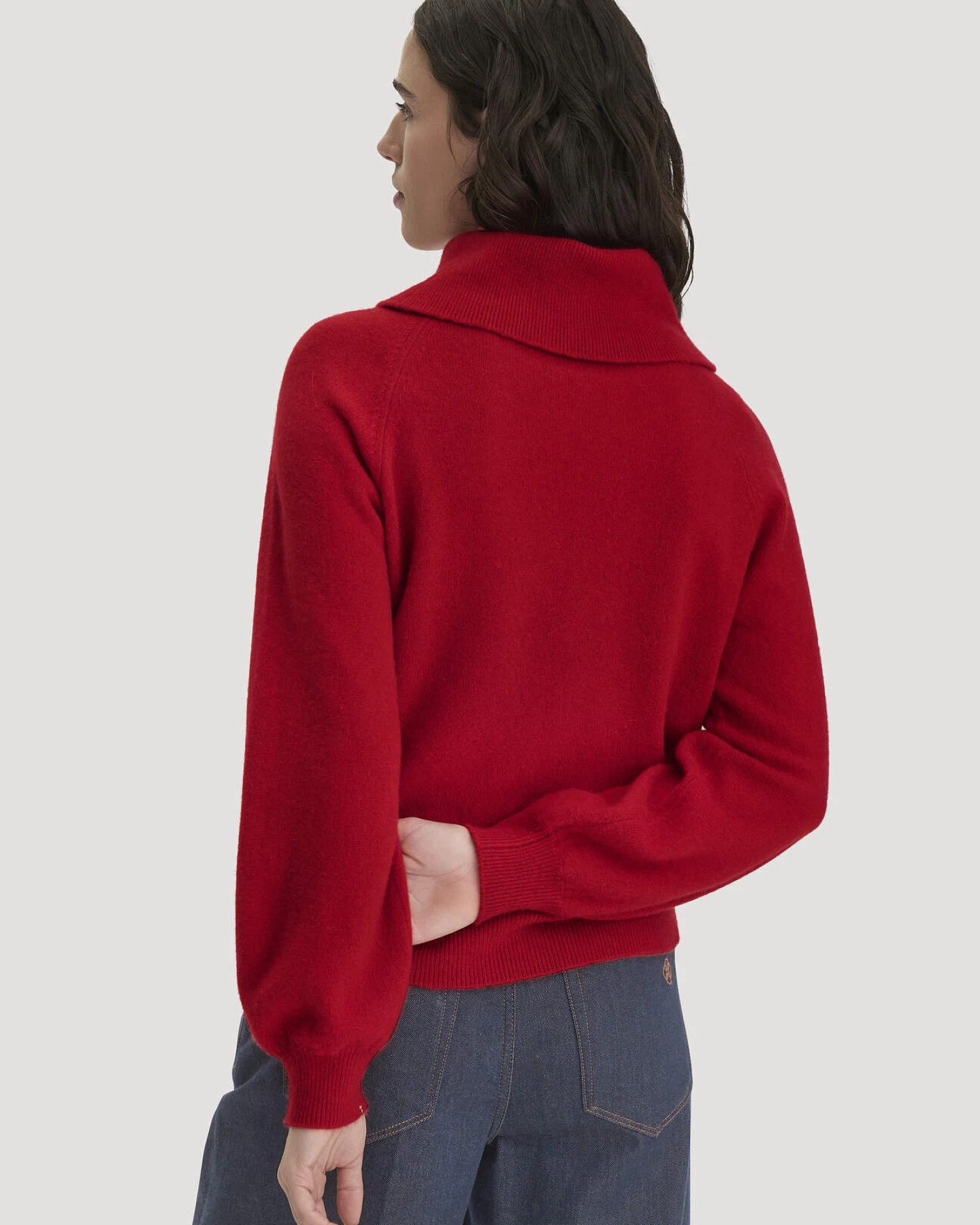 hessnatur Damen Strick-Pullover Relaxed BETTER RECYCLING aus Kaschmir - rot - Größe M – Ansicht 3