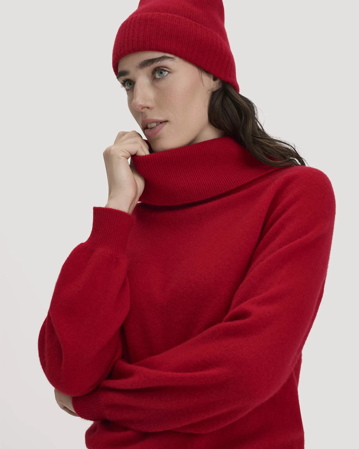 hessnatur Damen Strick-Pullover Relaxed BETTER RECYCLING aus Kaschmir - rot - Größe M – Ansicht 4