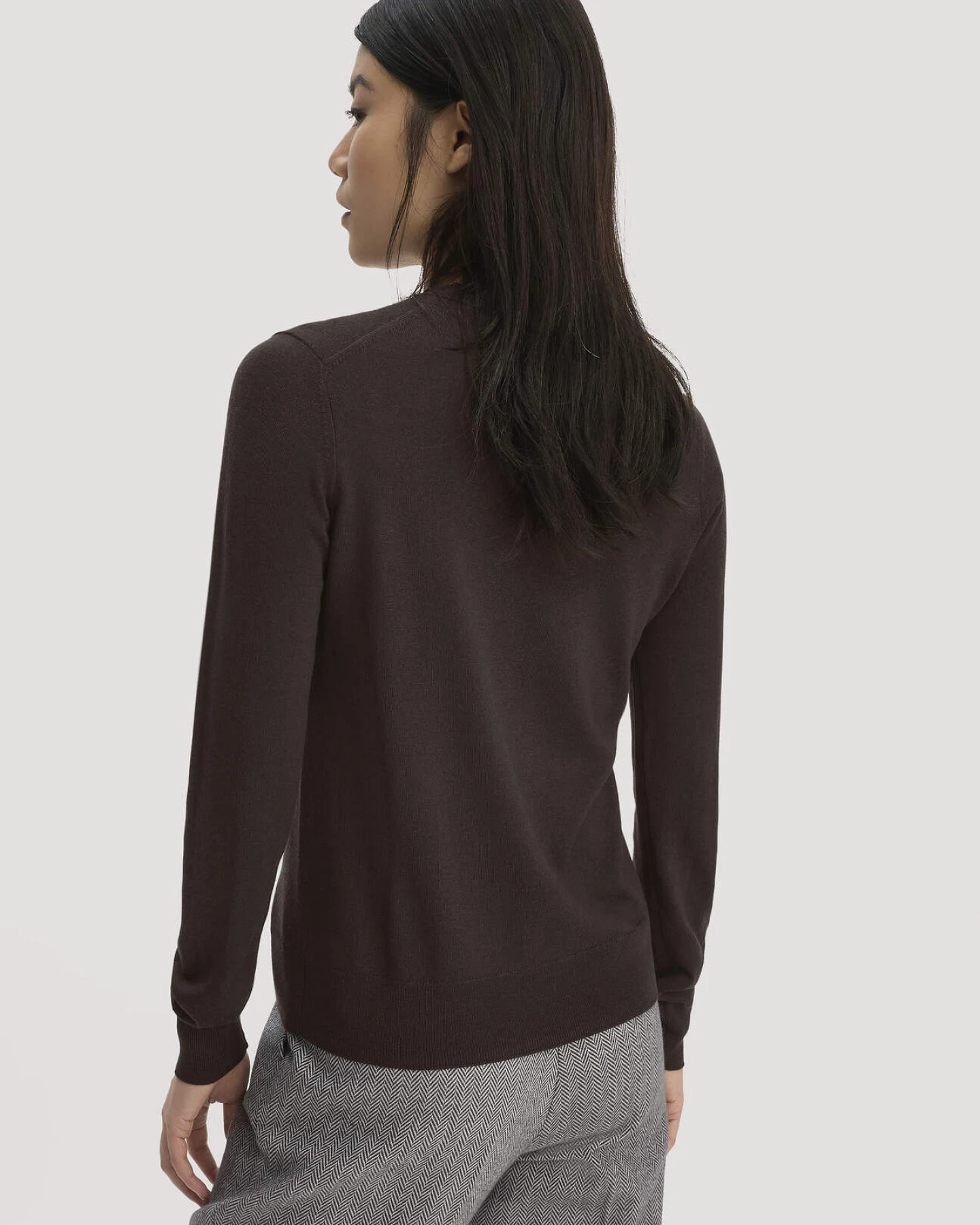 hessnatur Damen Pullover Regular aus Bio-Merinowolle - braun - Größe L – Ansicht 3
