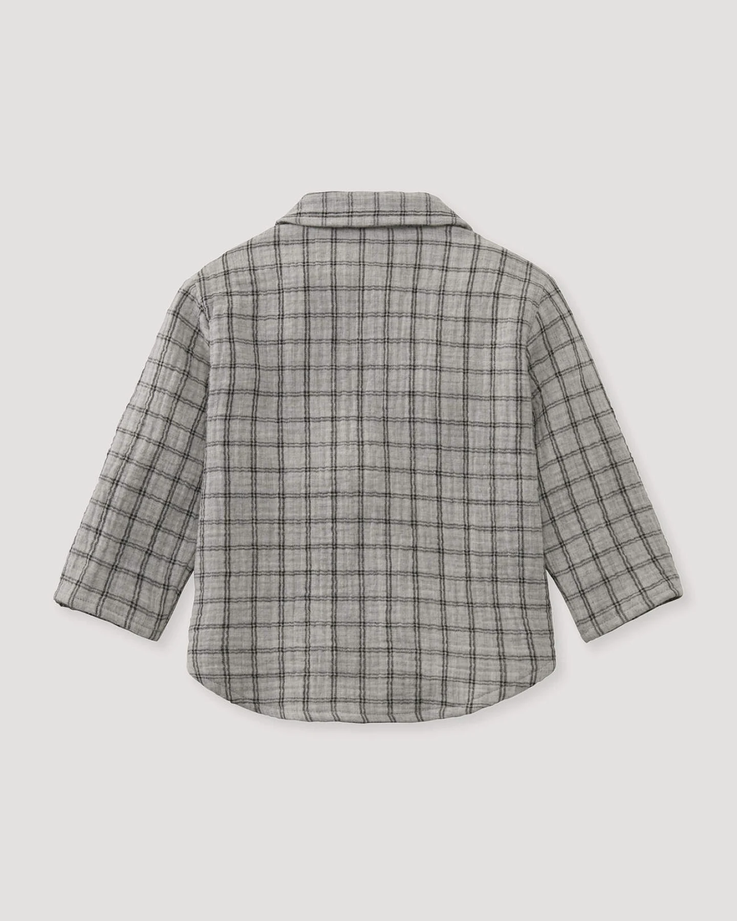 hessnatur Baby Musselin Shirt aus Bio-Baumwolle - grau - Größe 62/68 – Ansicht 2