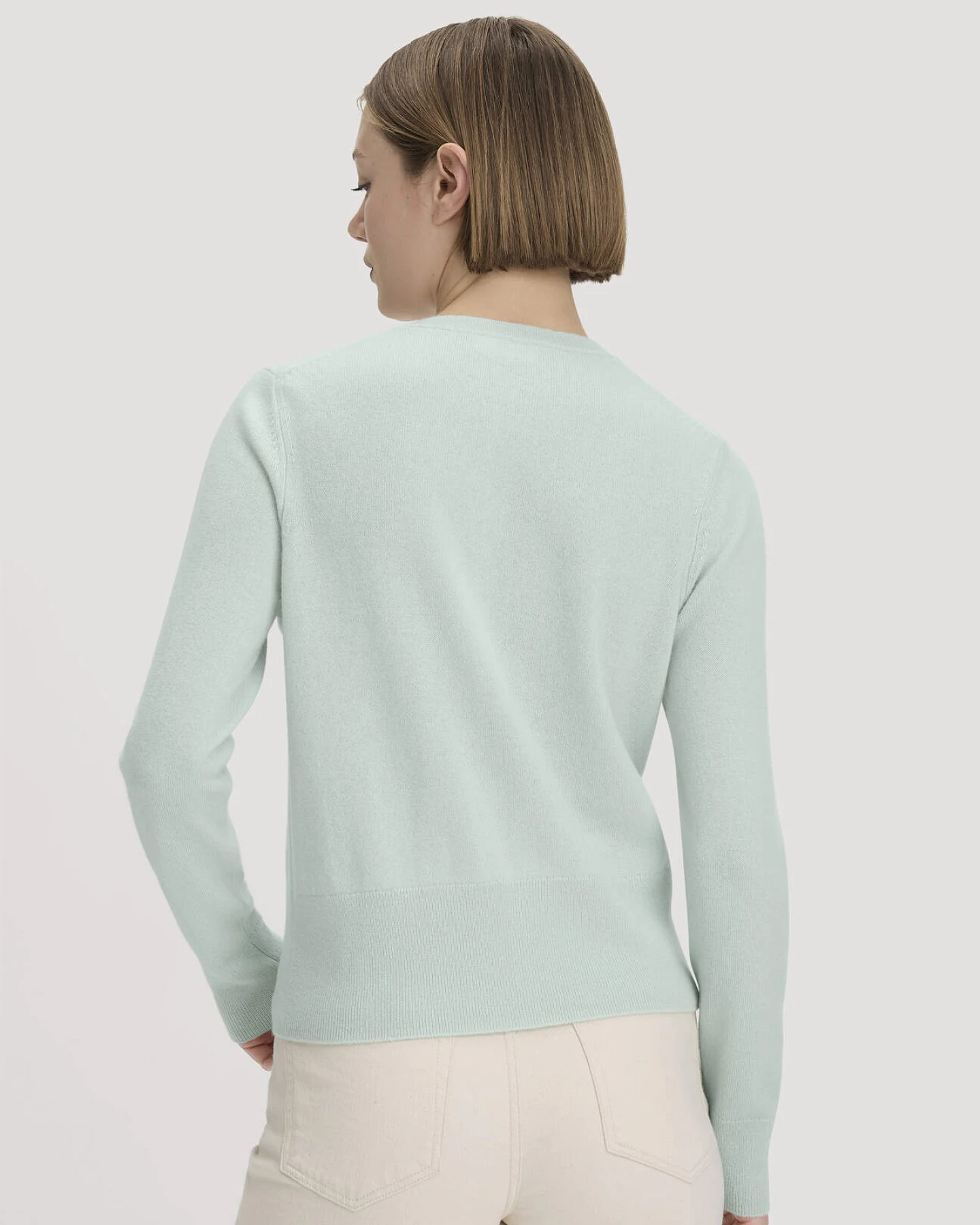 hessnatur Damen Strick Jacke Regular BETTER RECYCLING aus Cashmere - grün - Größe M – Ansicht 3