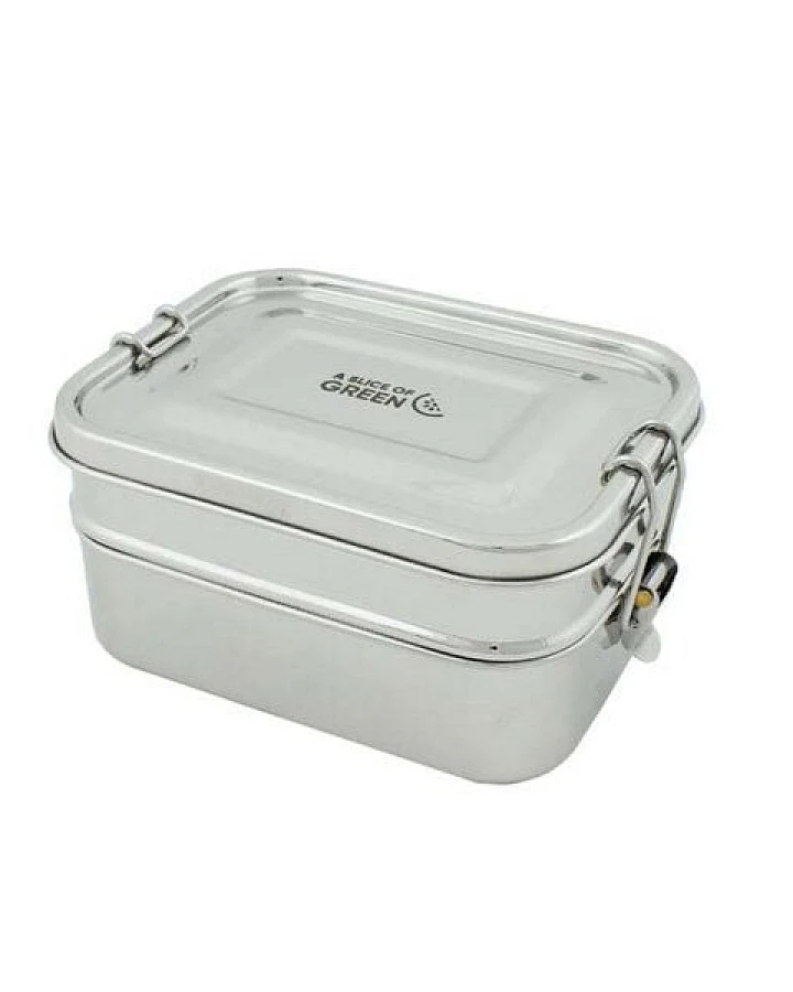 A Slice of Green Auslaufsichere Edelstahl Lunchbox Doppeldecker