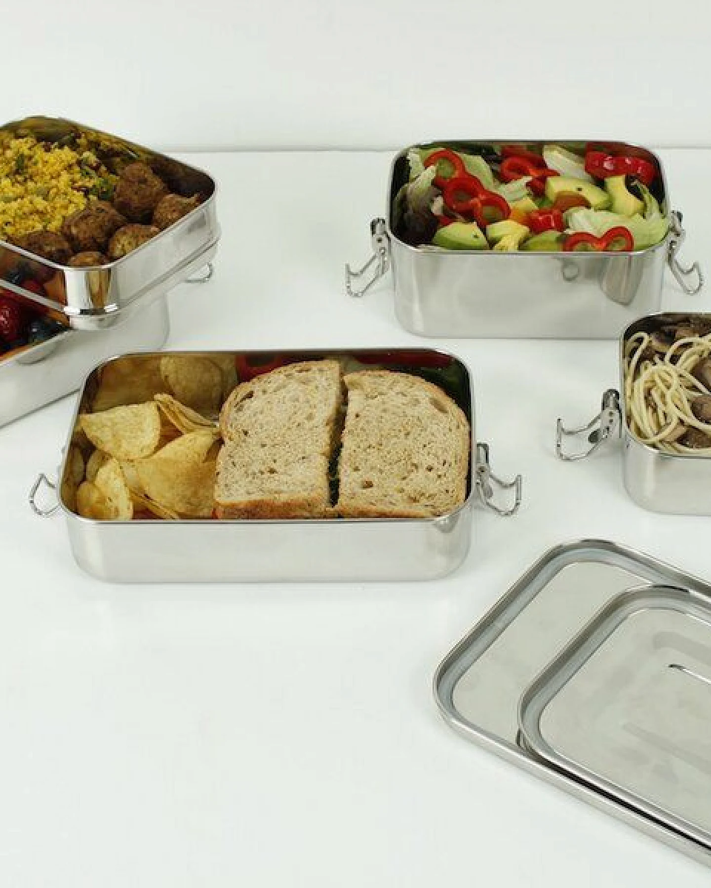 A Slice of Green Auslaufsichere Edelstahl Lunchbox Doppeldecker – Ansicht 4