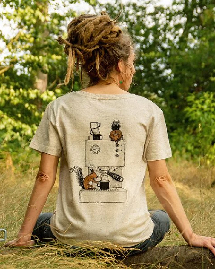 Cmig Damen T-Shirt Kaffee-Hörnchen für Espressofreundinnen