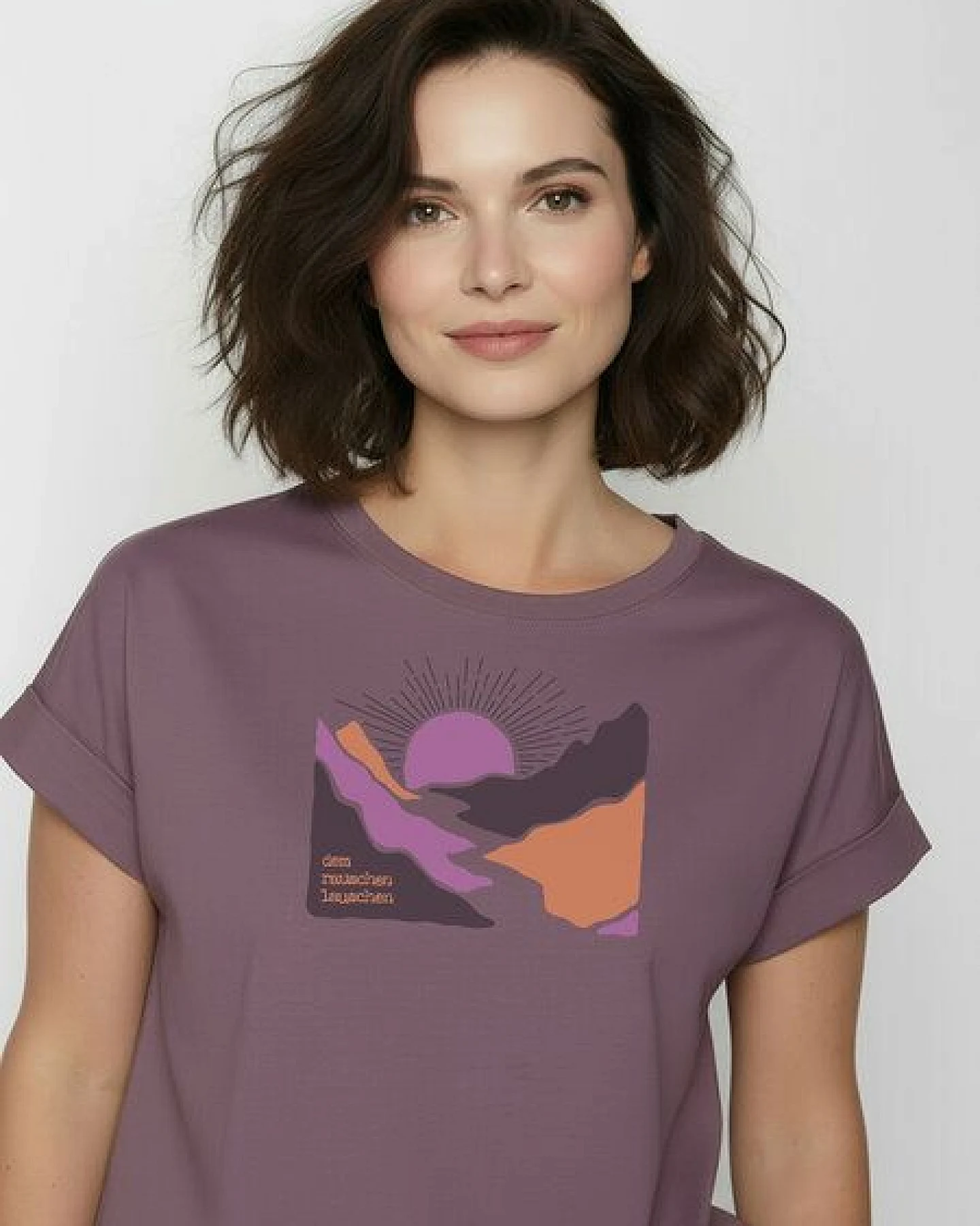 GREENBOMB River Sundown Loony - Sportliches T-Shirt aus Bio-Baumwolle mit Rollup Sleeve / hochwertiger Print / GOTS / Fair & Vegan – Ansicht 2