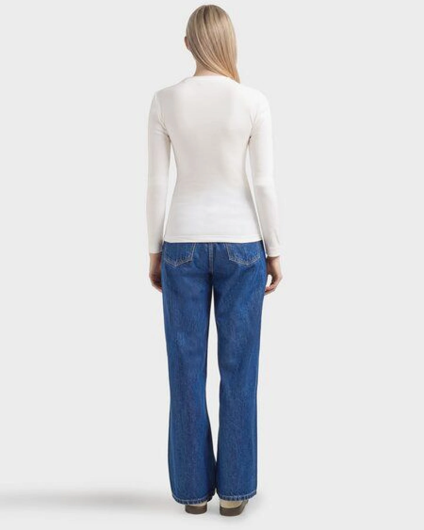 KnowledgeCotton Apparel Langarmshirt - Rib Scoop neck long sleeved - aus Bio-Baumwolle – Ansicht 3