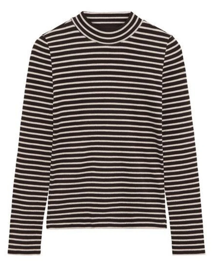 KnowledgeCotton Apparel Langarmshirt - Rib high neck long sleeved - aus Bio-Baumwolle