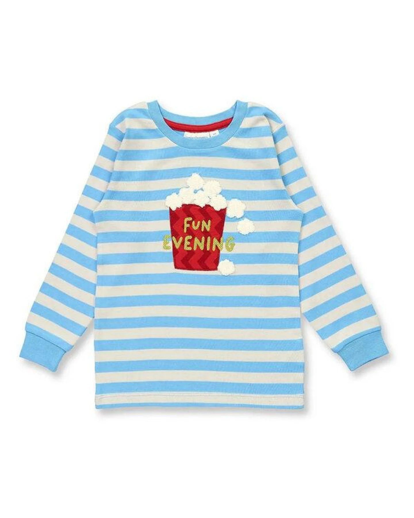 sense-organics Kinder Ringel Schlafanzug mit Popcorn Bio Baumwolle – Ansicht 3