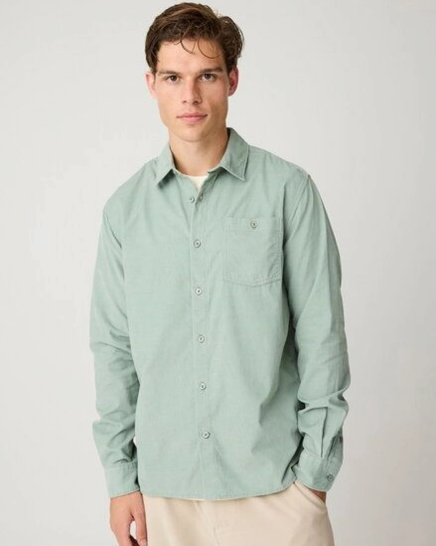 KnowledgeCotton Apparel Cord Hemd - Baby cord custom fit shirt - aus Bio-Baumwolle – Ansicht 4