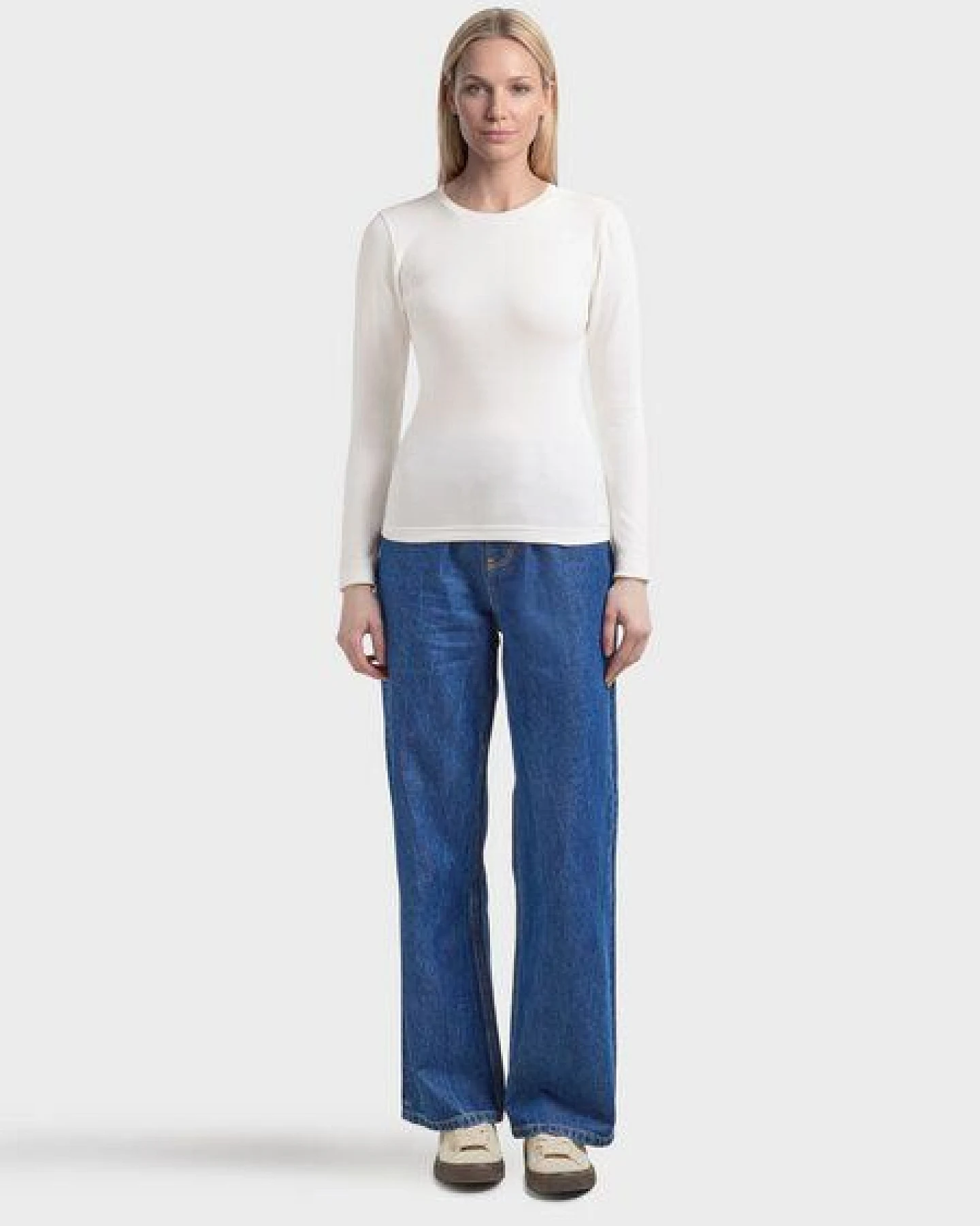 KnowledgeCotton Apparel Langarmshirt - Rib Scoop neck long sleeved - aus Bio-Baumwolle – Ansicht 2
