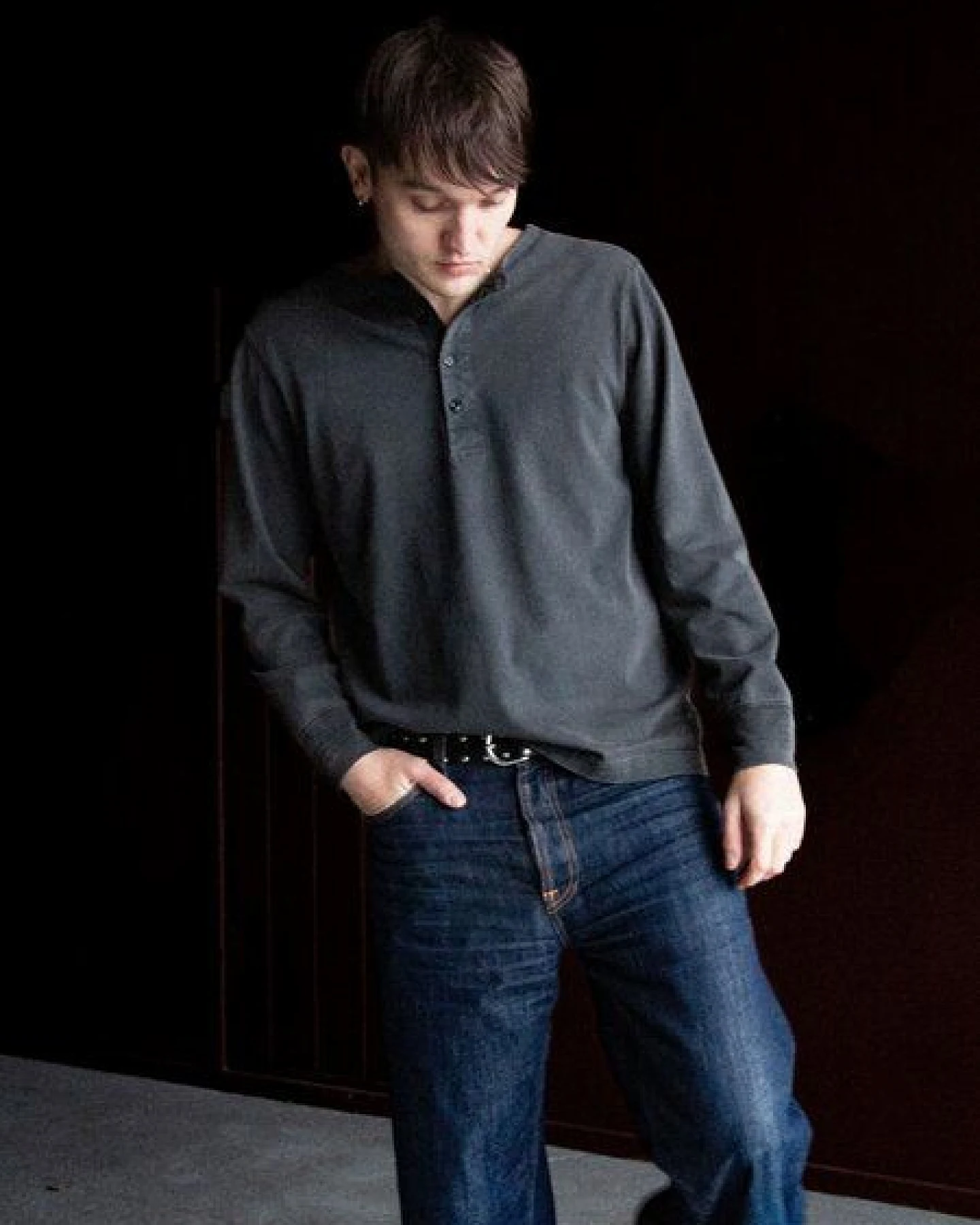 Nudie Jeans LS Henley Washed – Ansicht 2