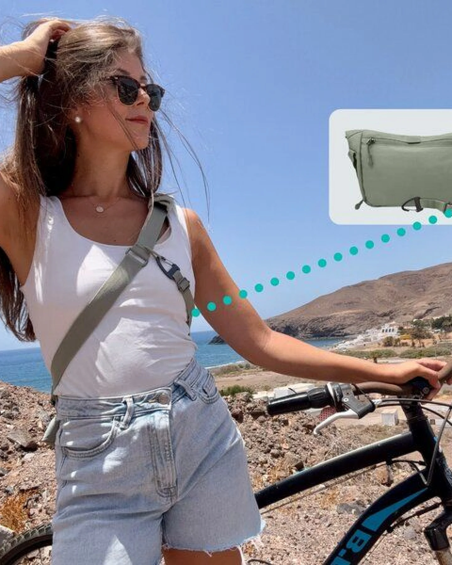 FUCHS & REBELL LUCA 2.0 Crossbody BikeBag – Fester Halt beim Fahren durch 3-Punkt-Gurt – Ansicht 3