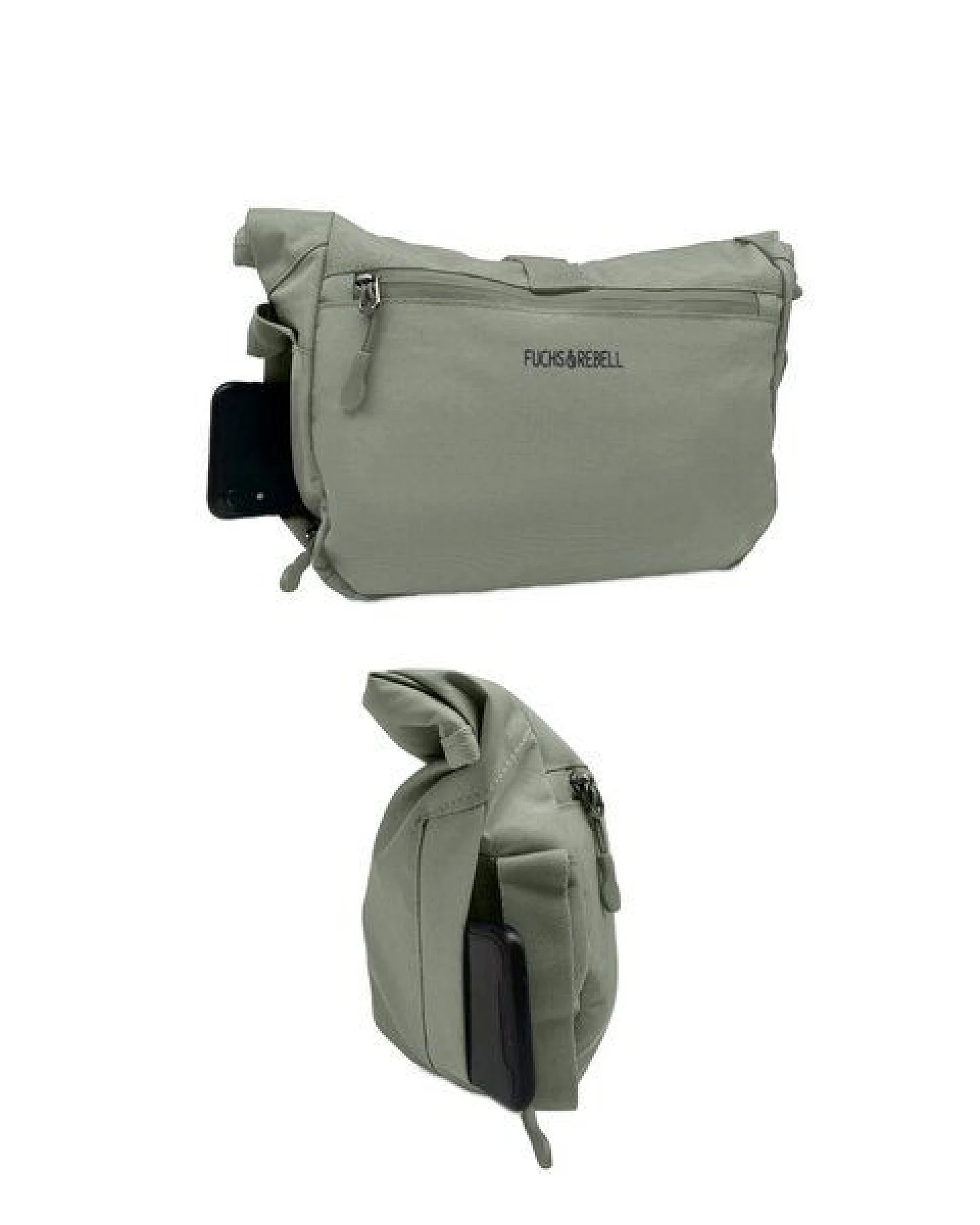 FUCHS & REBELL LUCA 2.0 Crossbody BikeBag – Fester Halt beim Fahren durch 3-Punkt-Gurt – Ansicht 4