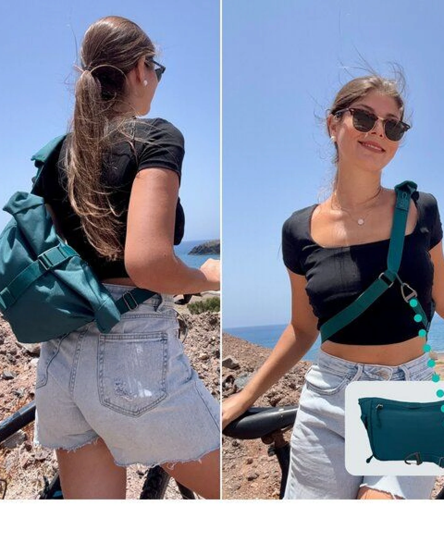 FUCHS & REBELL LUCA 2.0 Crossbody BikeBag – Fester Halt beim Fahren durch 3-Punkt-Gurt – Ansicht 3