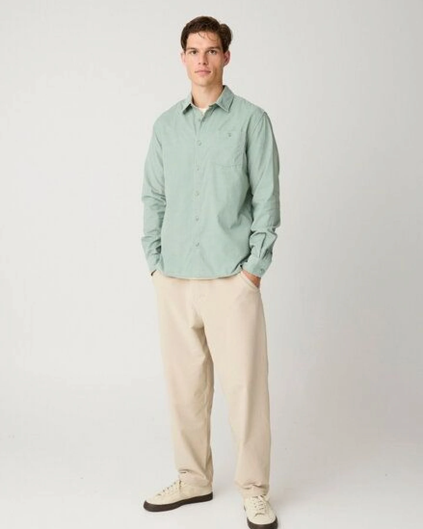 KnowledgeCotton Apparel Cord Hemd - Baby cord custom fit shirt - aus Bio-Baumwolle – Ansicht 3