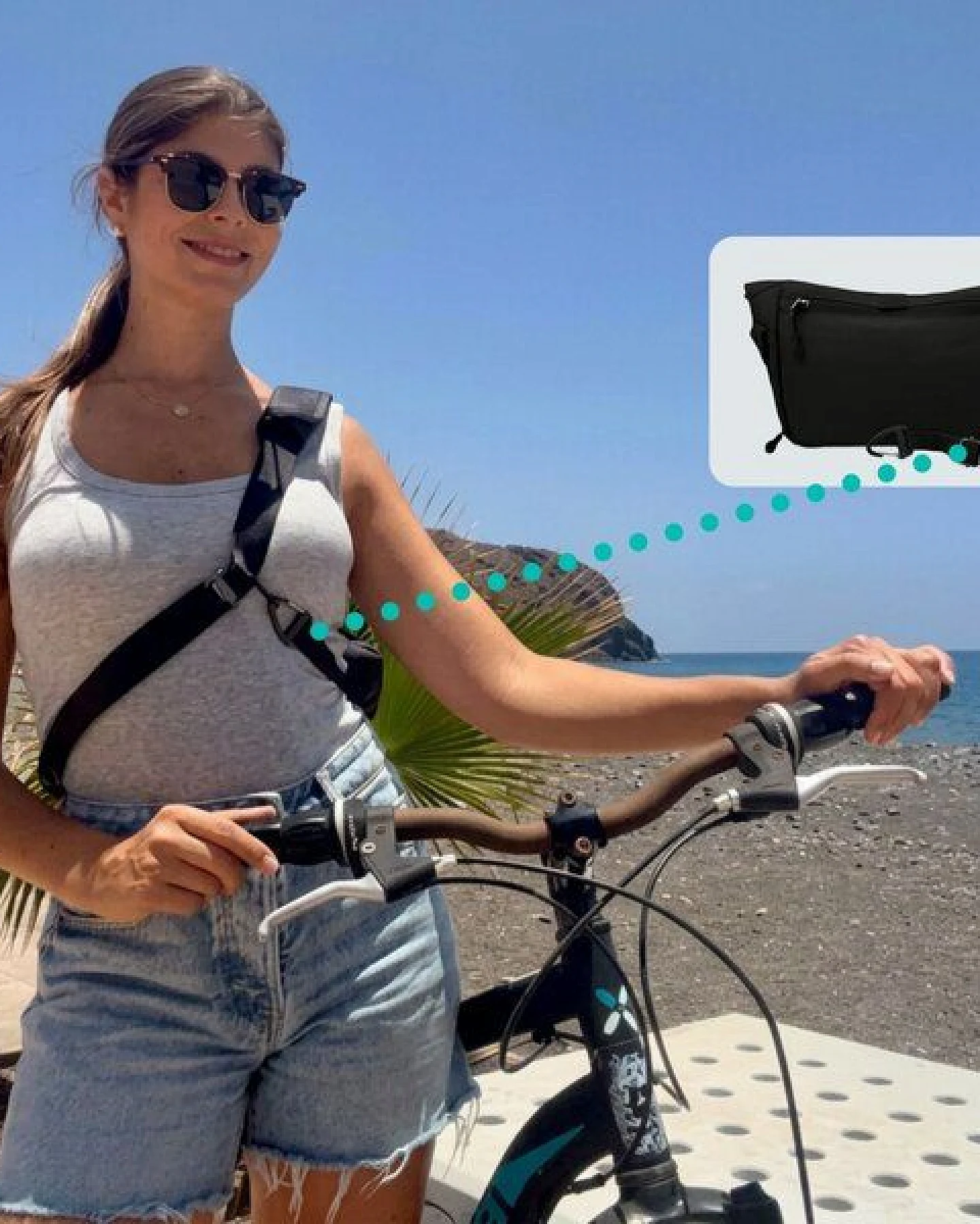 FUCHS & REBELL LUCA 2.0 Crossbody BikeBag – Fester Halt beim Fahren durch 3-Punkt-Gurt – Ansicht 3