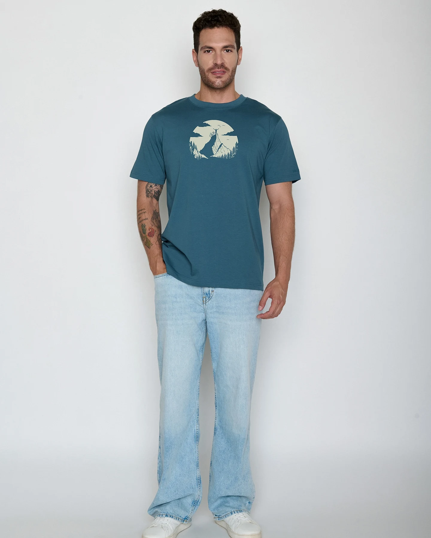 GREENBOMB T-Shirt Fusion Nature Clouds Ride – Ansicht 4