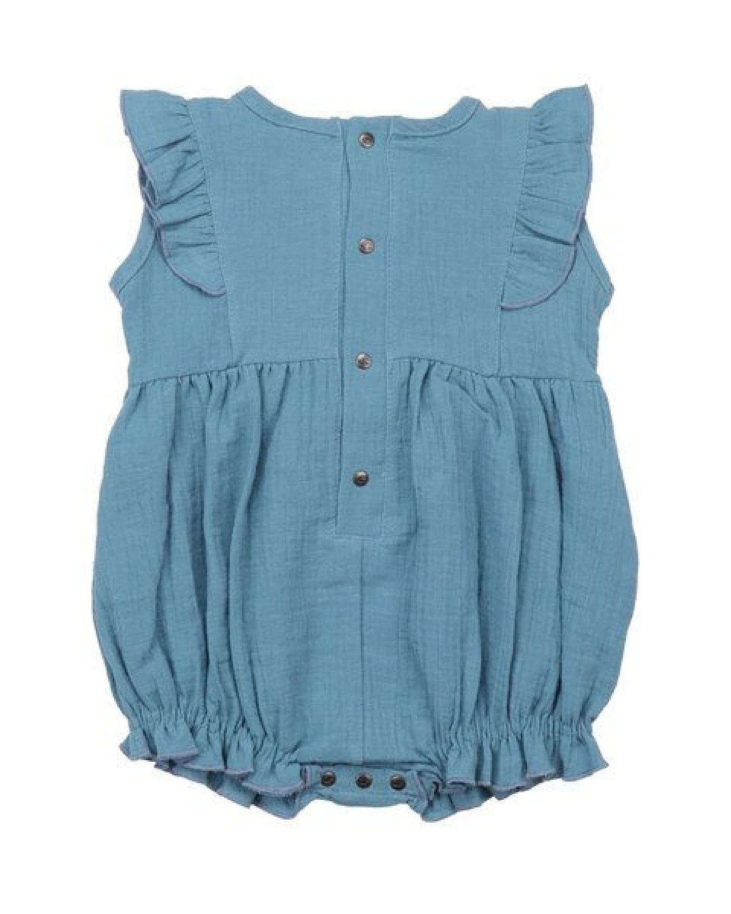 Baby Bodykleid GOTS zertifiziert – Blau, ärmellos, weich & bequem – Ansicht 3