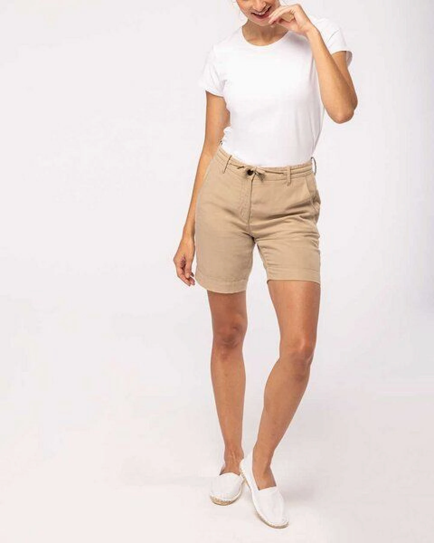 YTWOO Damen Bermuda-Shorts Straight Fit aus nachhaltigen Lyocellfasern und Leinen – Ansicht 2