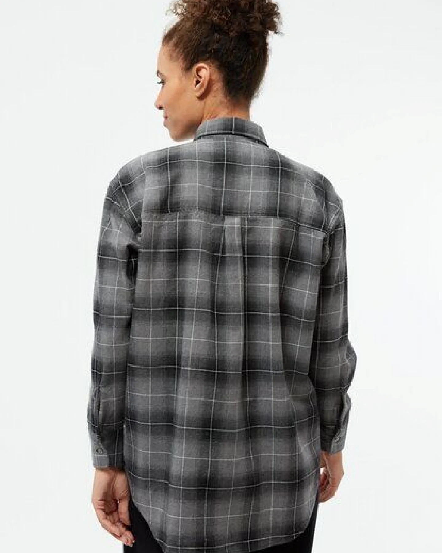 Givn Berlin Hemdbluse GBELIDA in langer Passform - Dark Grey / White (Checked) – Ansicht 4