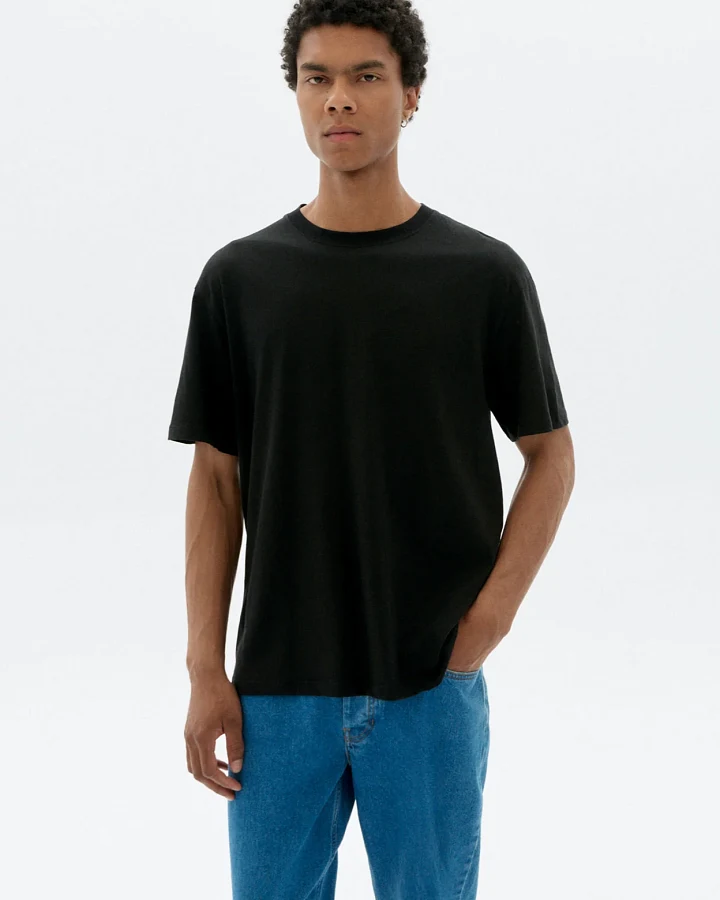 Thinking MU Herren vegan T-Shirt Aaron Basic Schwarz