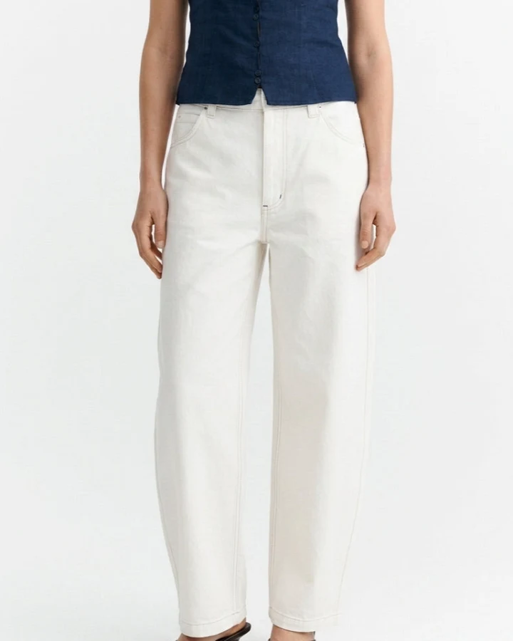 Thinking MU Damen vegan Hose Marissa Barrel Weiß