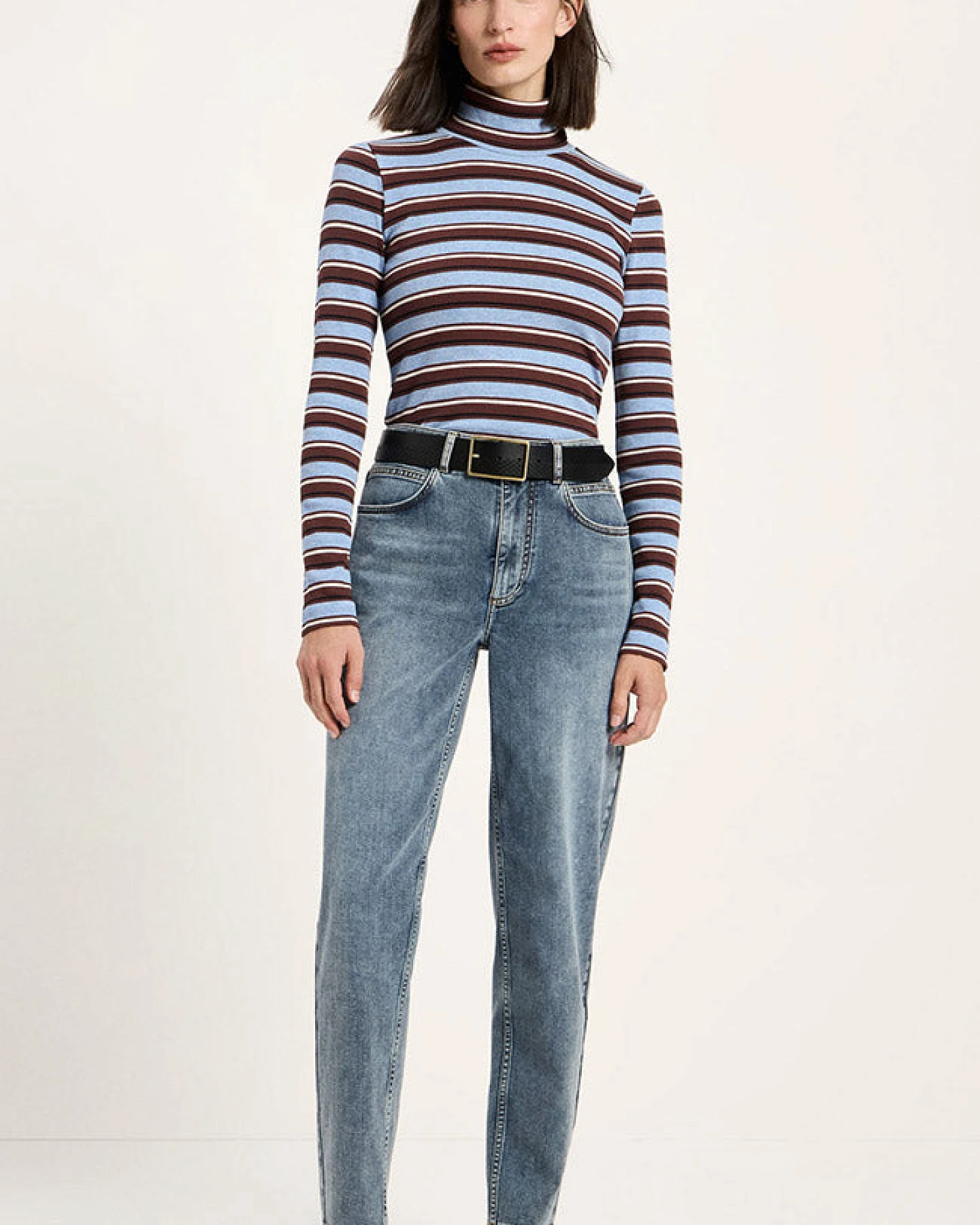 Lanius Damen vegan Top Coltrui Schokoladenbraun Mehrfarbig – Ansicht 2