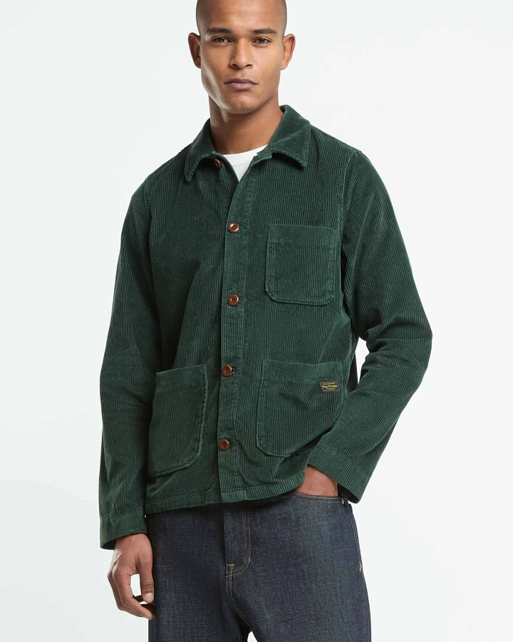 Kings of Indigo Herren vegan Jacke Duncan Cord Dunkelgrün