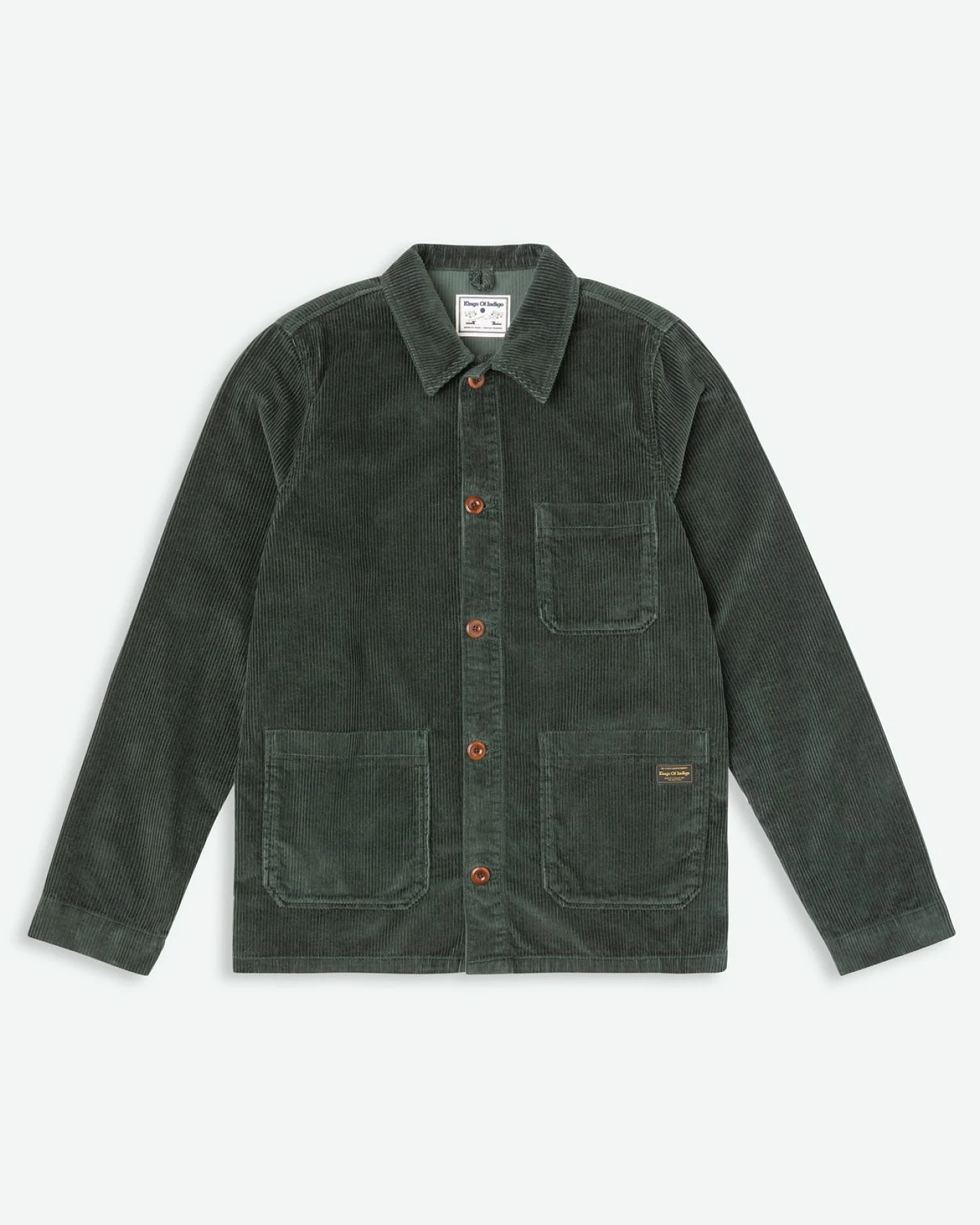 Kings of Indigo Herren vegan Jacke Duncan Cord Dunkelgrün – Ansicht 2