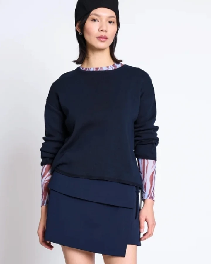 JAN 'N JUNE Damen vegan Leichter Strickpullover Williamsburg Nightfall