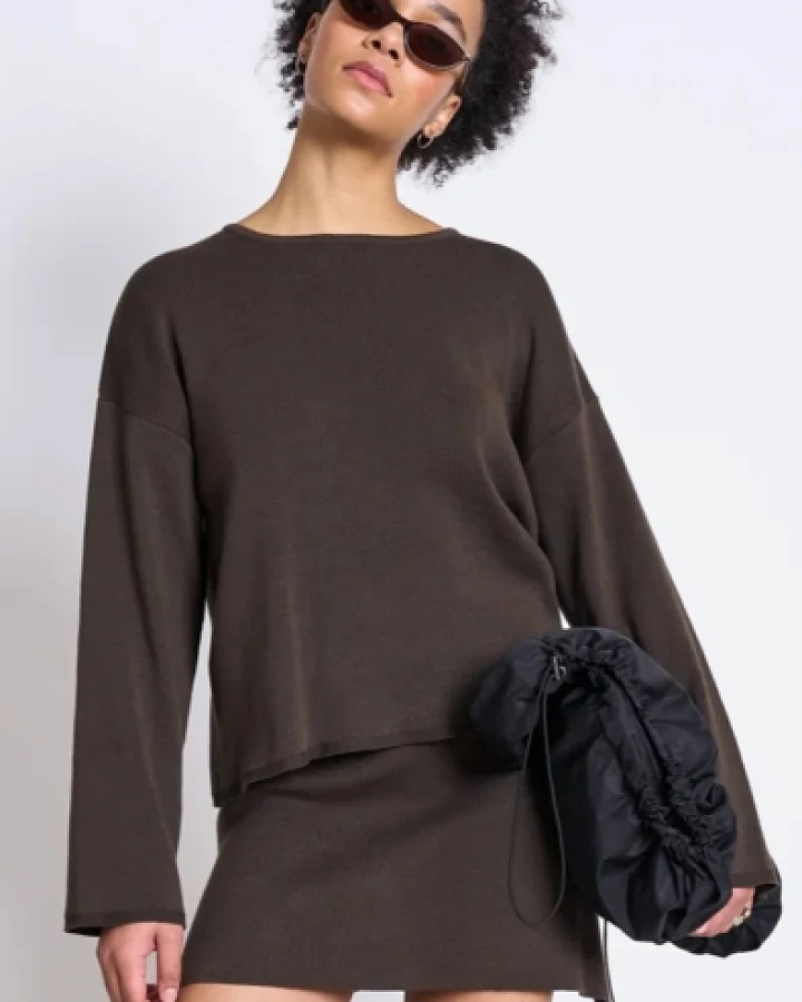 JAN 'N JUNE Damen vegan Leichter Strickpullover Williamsburg Mud