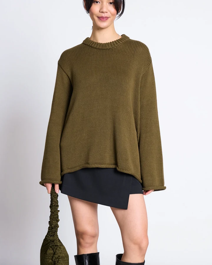JAN 'N JUNE Damen vegan Pullover Sona Woody Olive