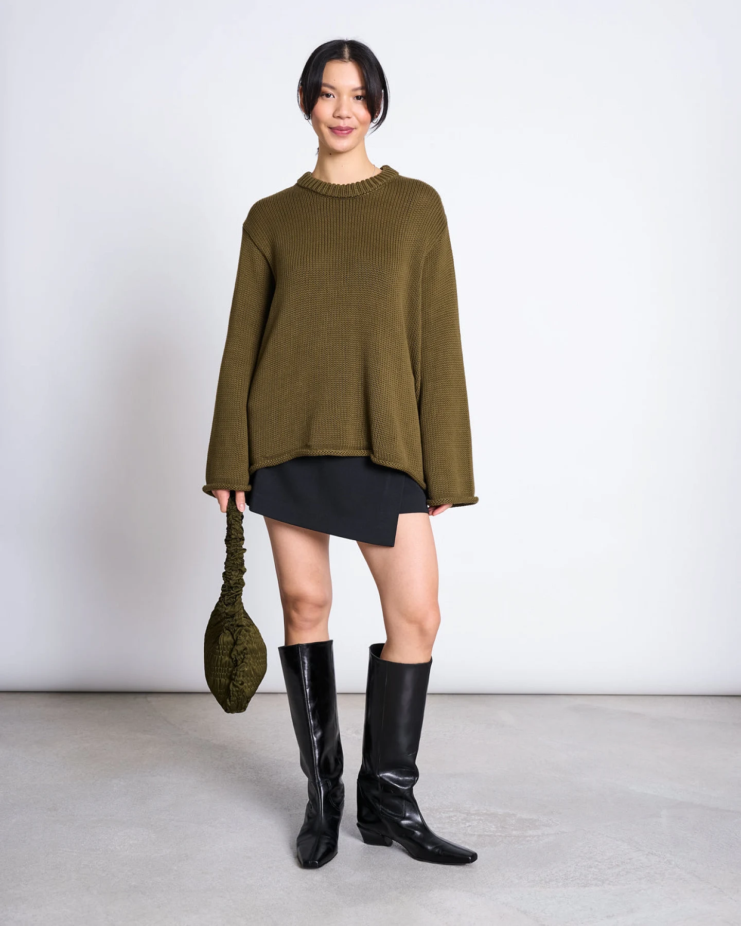 JAN 'N JUNE Damen vegan Pullover Sona Woody Olive – Ansicht 2