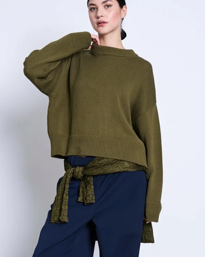JAN 'N JUNE Damen vegan Pullover Yagmur Woody Olive