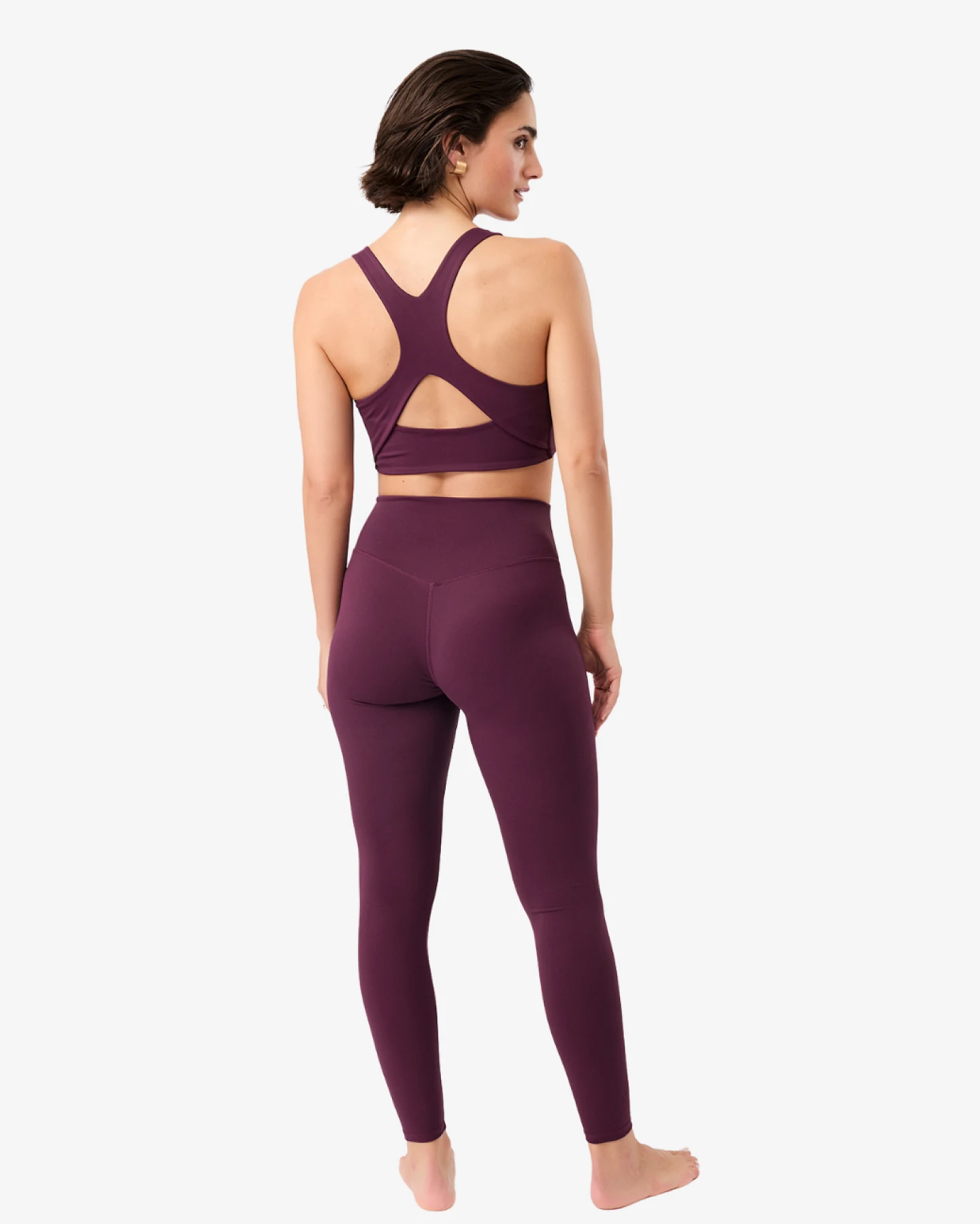 Mandala Mono Printed Leggings - Bordeaux L – Ansicht 4