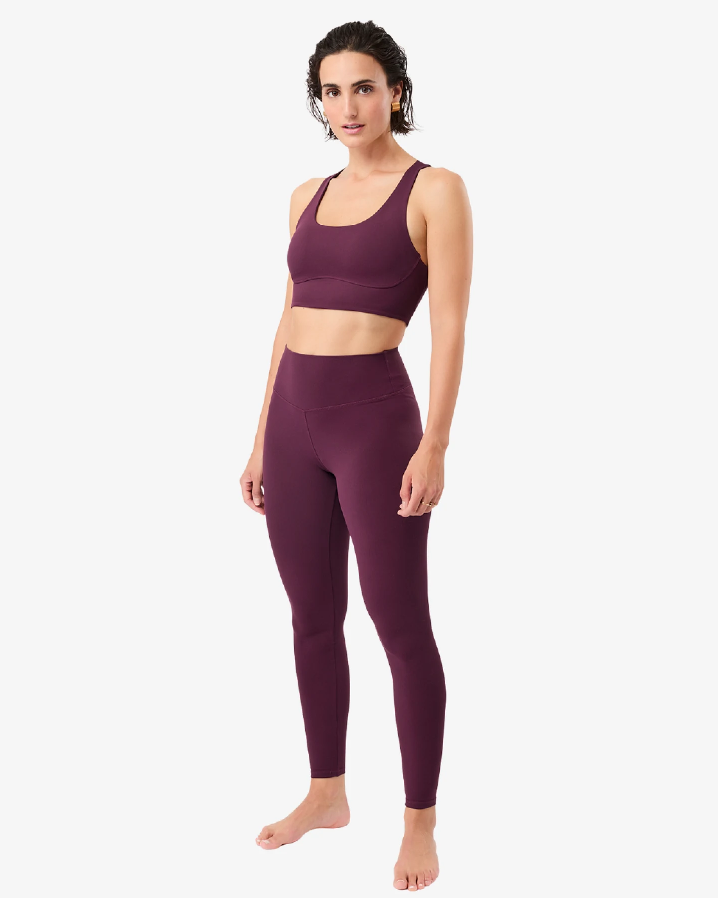 Mandala Mono Printed Leggings - Bordeaux L – Ansicht 5