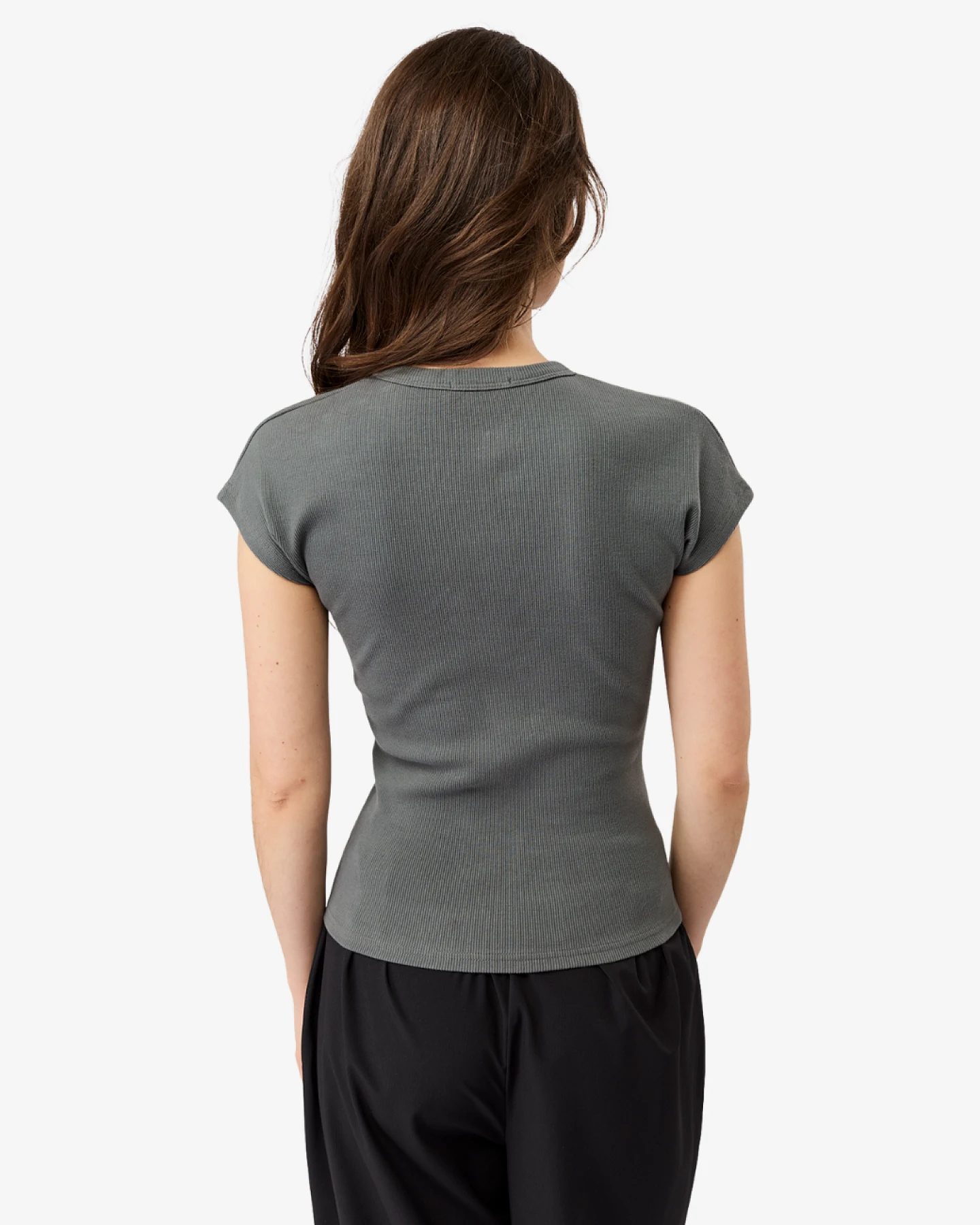 Mandala Slim Fit Ribbed Tee - Nox M – Ansicht 4