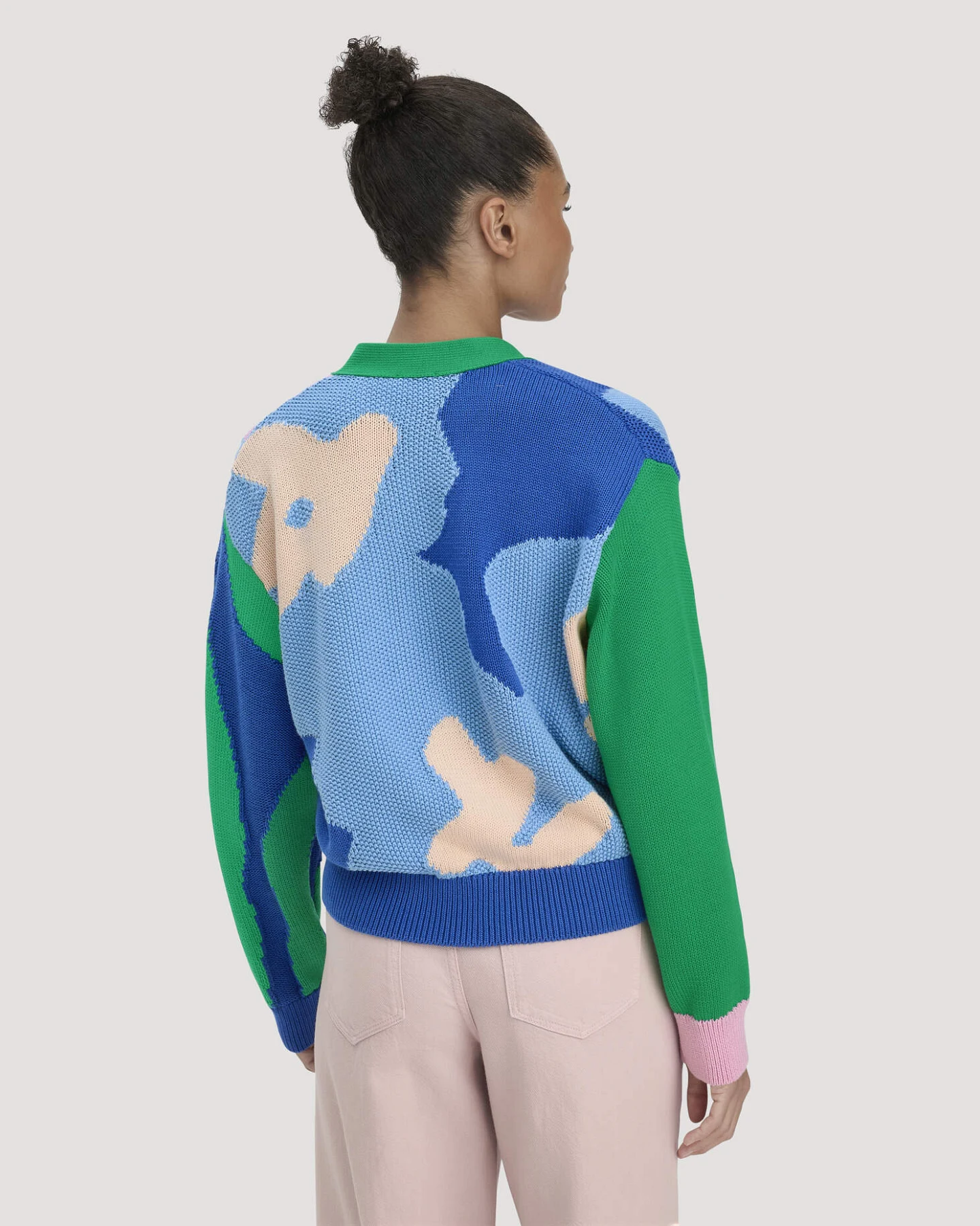 hessnatur Damen Strick Jacke Relaxed LIV LEE aus Bio-Baumwolle - grün - Größe S – Ansicht 3
