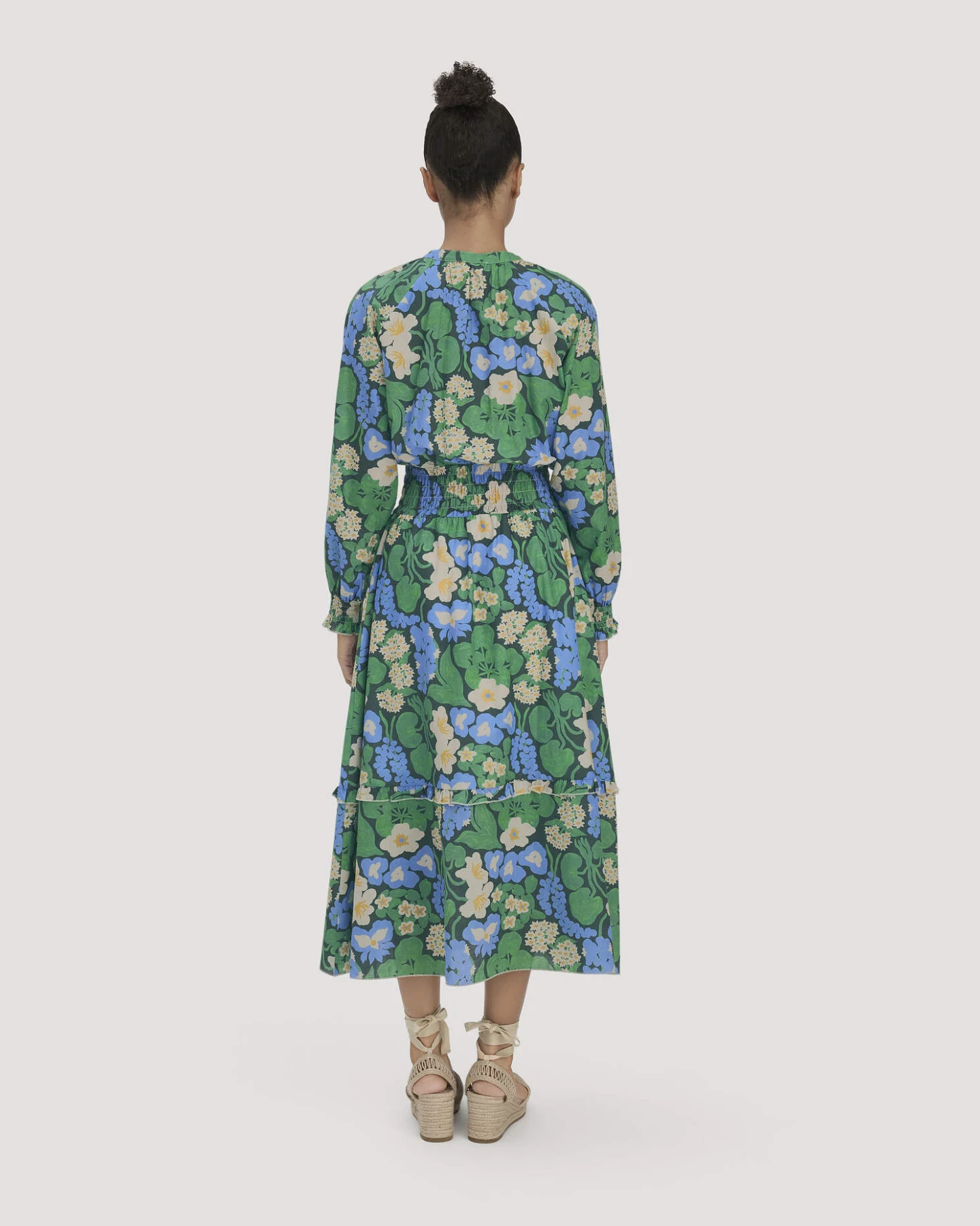 hessnatur Damen Gewebe Kleid Midi LIV LEE aus Bio-Baumwolle - grün - Größe 40 – Ansicht 2