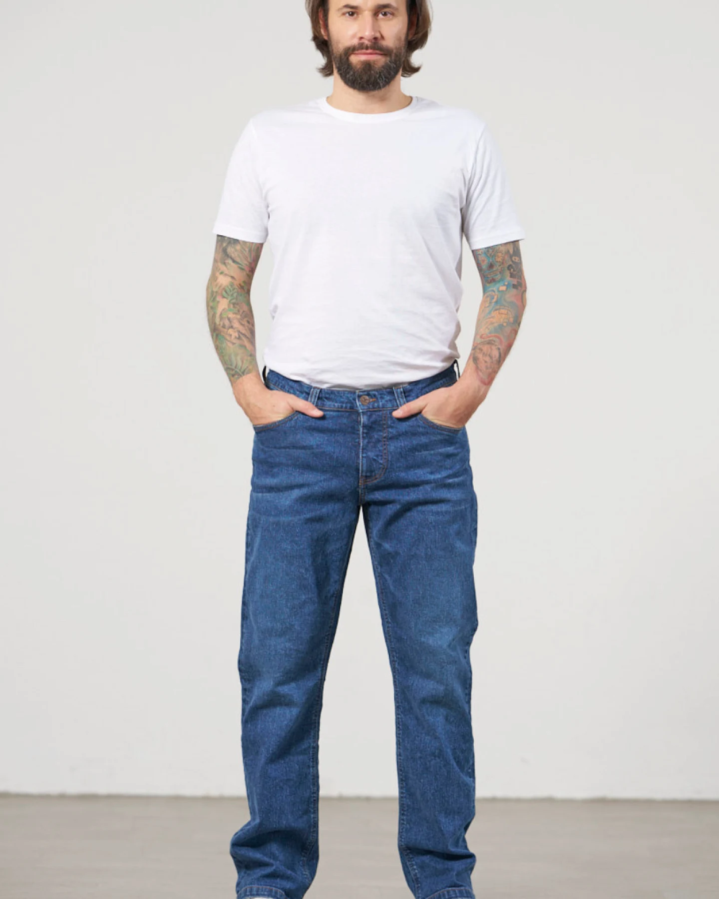 Feuervogl Herren vegan Jeans Milo Medium Blau – Ansicht 2