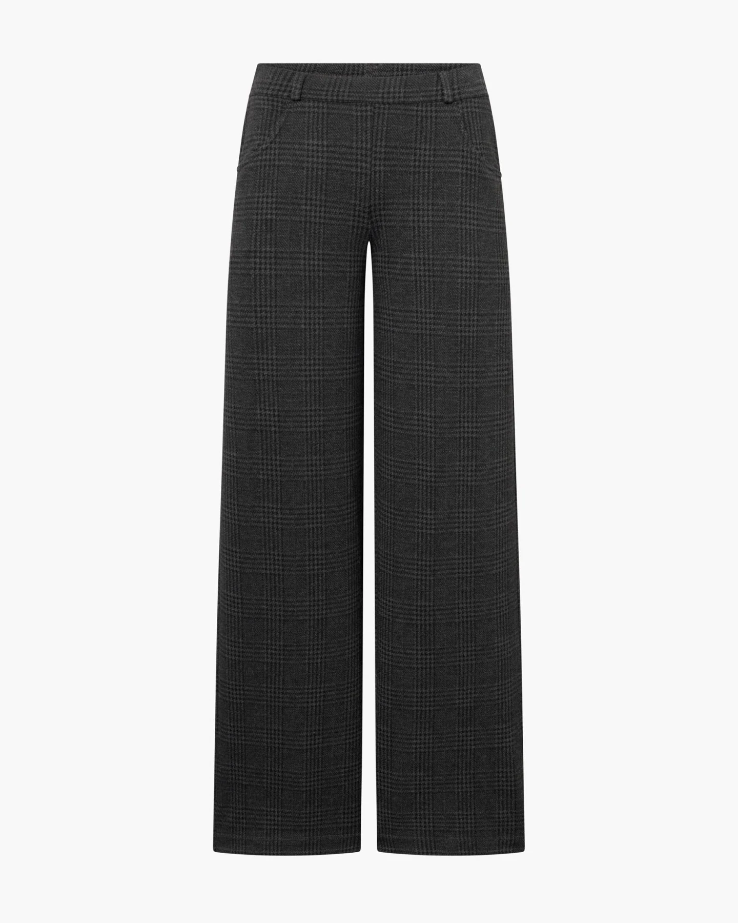 LAURIE Damen vegan Hose Loose Donna Anthrazit Karo – Ansicht 2