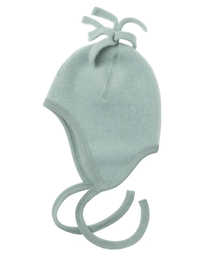 Engel - Wollfleece Mütze Baby bergblau melange