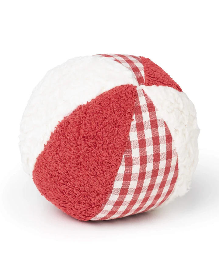 Efie - Stoff Rasselball rot / weiß