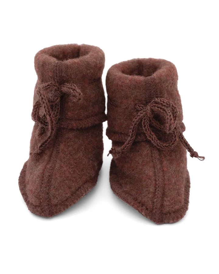 Engel - Babyschühchen Wollfleece zimt melange Gr. 2