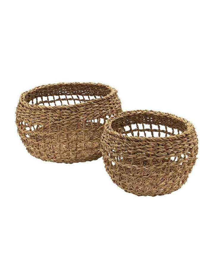 Originalhome Natürlicher Korb aus Hogla, Macha, handgefertigt, 2er Set